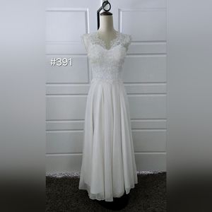 Ivory Chiffon & Lace Wedding Dress